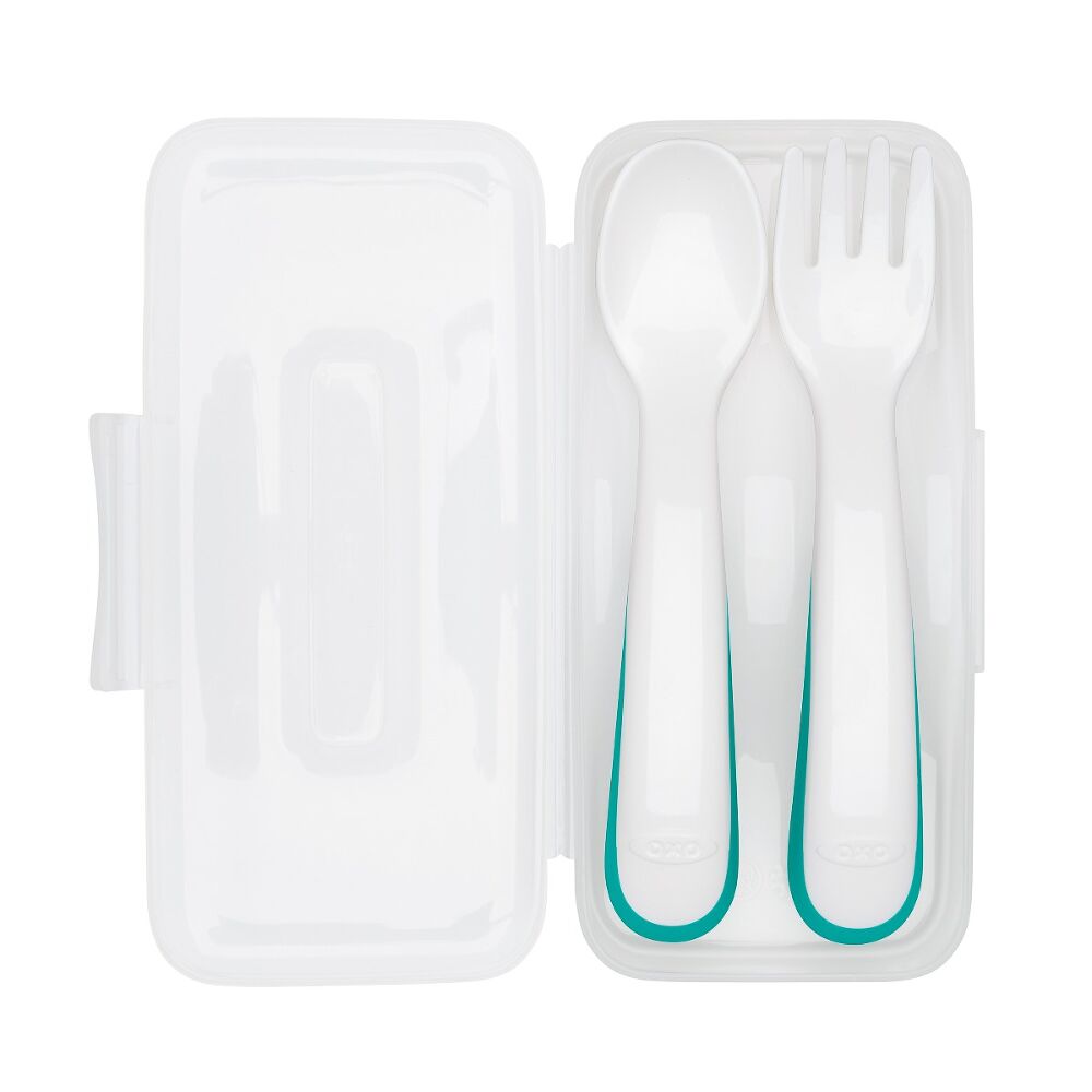 On-the-Go Plastic Fork and Spoon Set with Travel Case P1