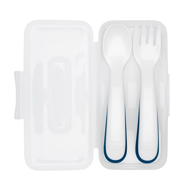 On-the-Go Plastic Fork and Spoon Set with Travel Case D4