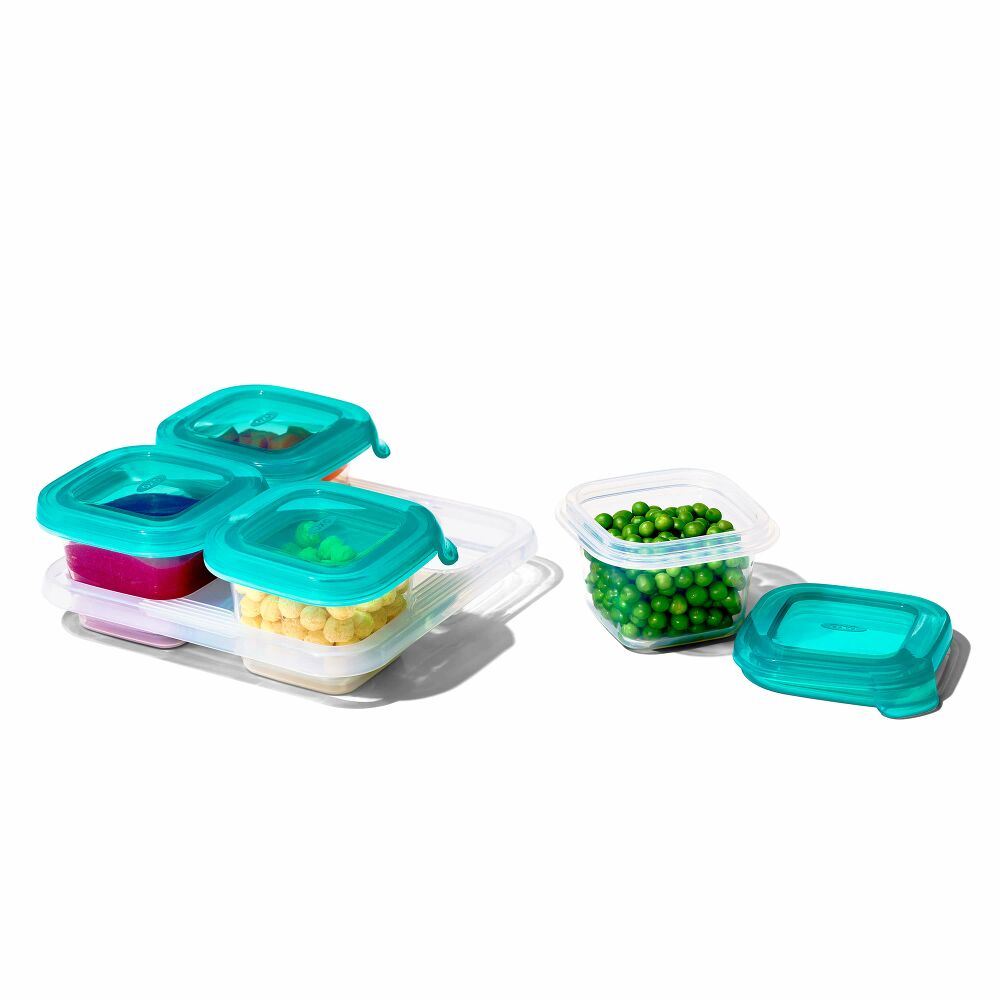 4 oz Baby Blocks™ Silicone Freezer Storage Containers - Tot Teal Z6
