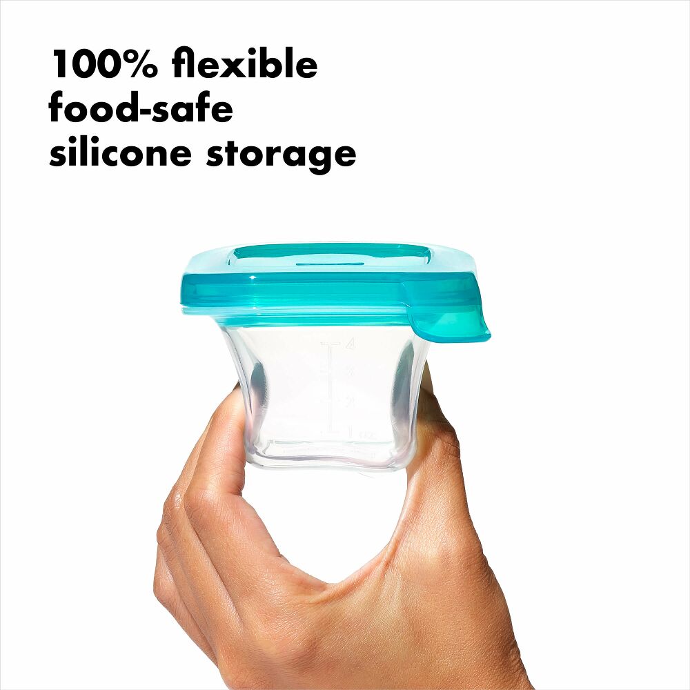 4 oz Baby Blocks™ Silicone Freezer Storage Containers - Tot Teal Z6