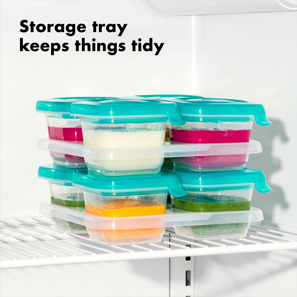4 oz Baby Blocks™ Silicone Freezer Storage Containers - Tot Teal Z6