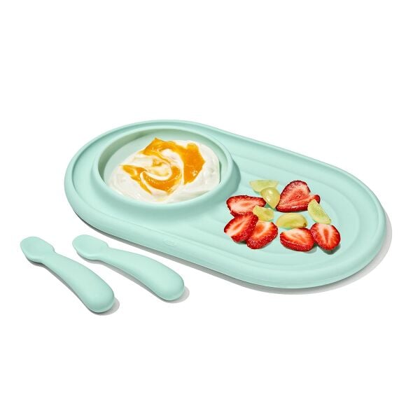 Textured Suction Plate & Spoons Set – 3-Piece J4