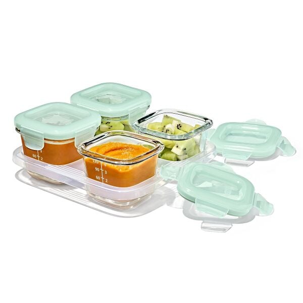 Glass Baby Blocks Food Storage Containers (4 oz) - Opal E0