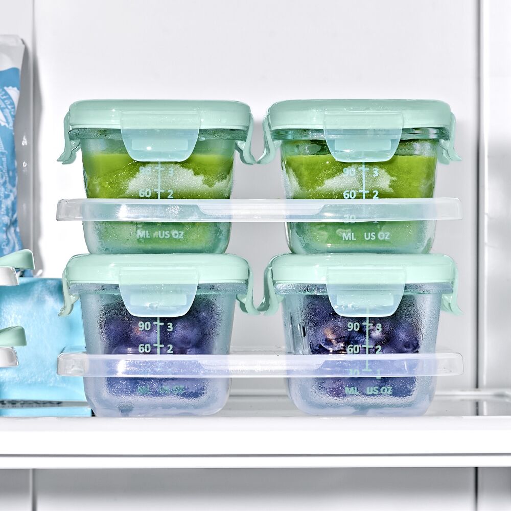 Glass Baby Blocks Food Storage Containers (4 oz) - Opal E0