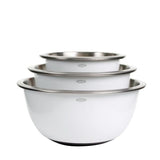3-Piece Stainless Steel Mixing Bowl Set - White B7