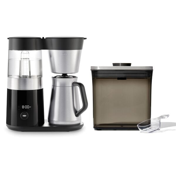 9-Cup Coffee Maker & Steel Coffee POP Container (1.7 Qt) with Scoop Bundle H0