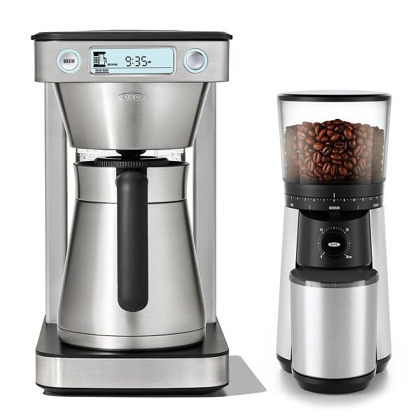 12-Cup Coffee Maker with Podless Single-Serve Function & Conical Burr Coffee Grinder Bundle X9
