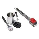 Grilling Basting Pot and Brush Set & Nylon Grill Brush for Cold Cleaning Bundle H7