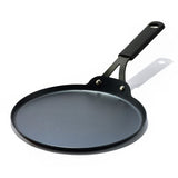 Obsidian Carbon Steel 10-Inch Crêpe Pan with Silicone Sleeve A6
