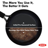 Obsidian Carbon Steel 10-Inch Crêpe Pan with Silicone Sleeve A6