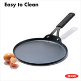 Obsidian Carbon Steel 10-Inch Crêpe Pan with Silicone Sleeve A6