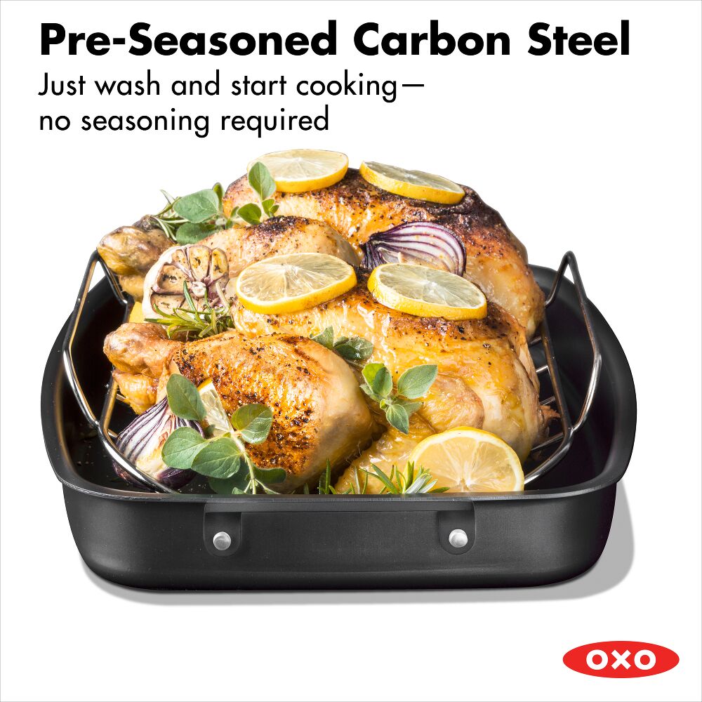 Carbon Steel Obsidian Series Roaster with Rack L7