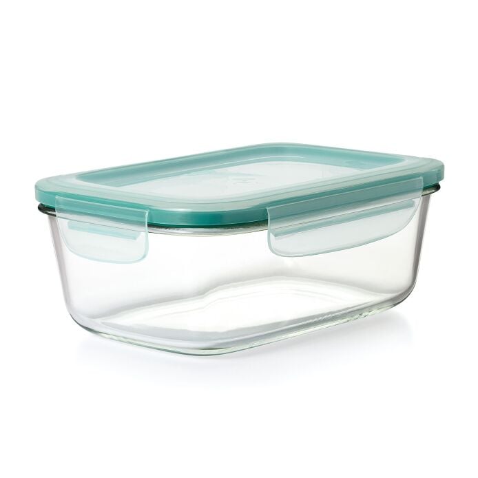 Smart Seal 8 Cup Glass Rectangle Container - Teal Y0
