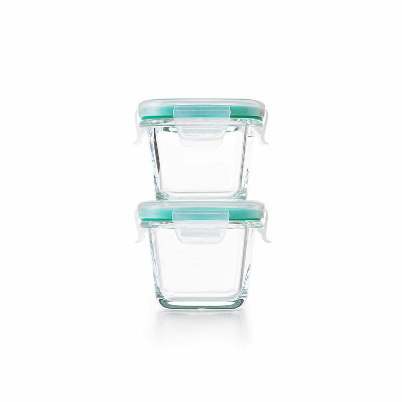 4 Piece Smart Seal Glass Mini Square Container Set J6