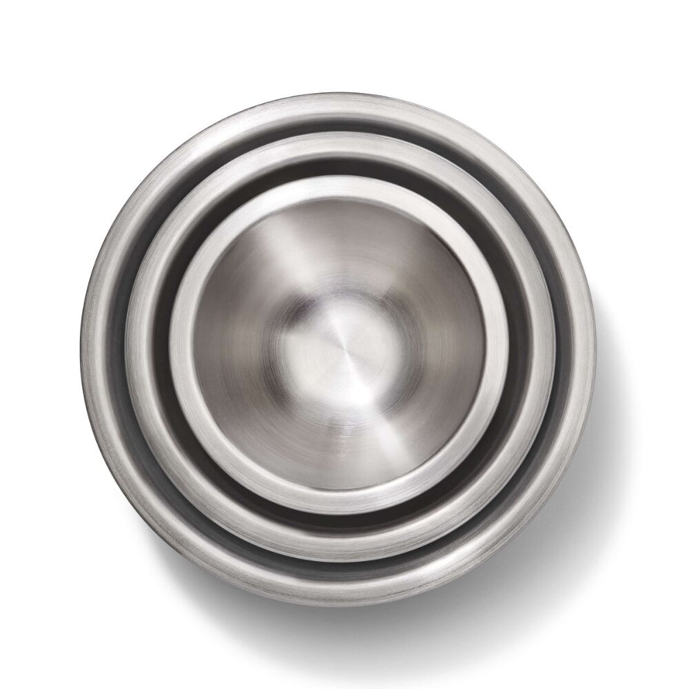 3-Piece Stainless Steel Mixing Bowl Set - Blue/Gray P5