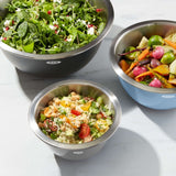 3-Piece Stainless Steel Mixing Bowl Set - Blue/Gray P5