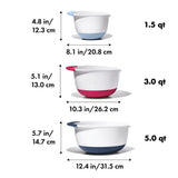 3 Piece Mixing Bowl Set New Colored Handles D3