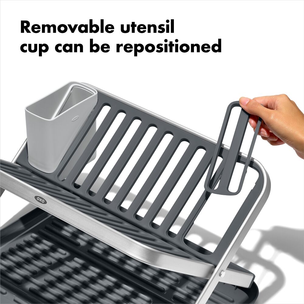 OXO Good Grips Aluminum Fold Flat Dish Rack X9