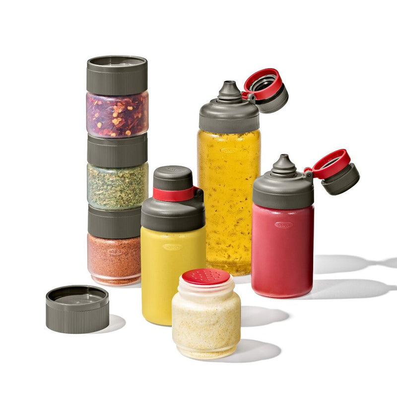 Outdoor 7-Piece Spice Shaker & Squeeze Bottle Set S0