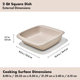 2 Qt Square Stoneware Baking Dish H1