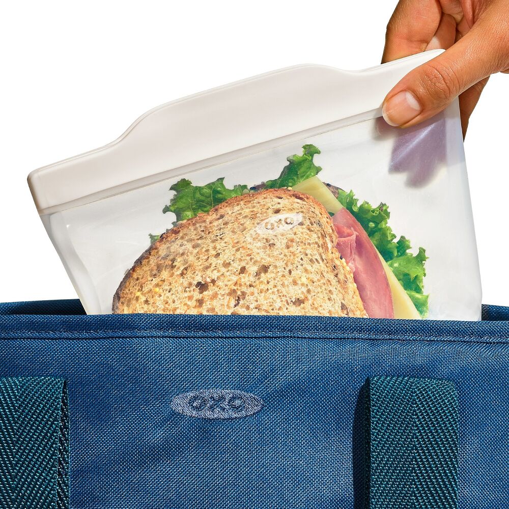 Silicone Reusable Bag -  4 Piece Lunch Set - Oat/Lagoon P0