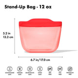 Silicone Reusable Bag - Stand-Up Snack (12 oz) – Watermelon P5