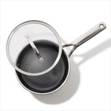 Trident Hybrid Non-Stick Stainless Steel 2.5 Qt Saucepan with Lid E1