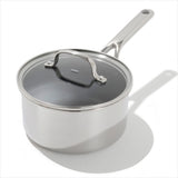 Trident Hybrid Non-Stick Stainless Steel 2.5 Qt Saucepan with Lid E1