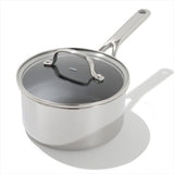 Trident Hybrid Non-Stick Stainless Steel 2.5 Qt Saucepan with Lid E1