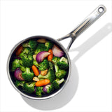 Trident Hybrid Non-Stick Stainless Steel 2.5 Qt Saucepan with Lid E1