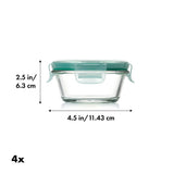 Smart Seal 8-Piece1 Cup Glass Round Container Set W0