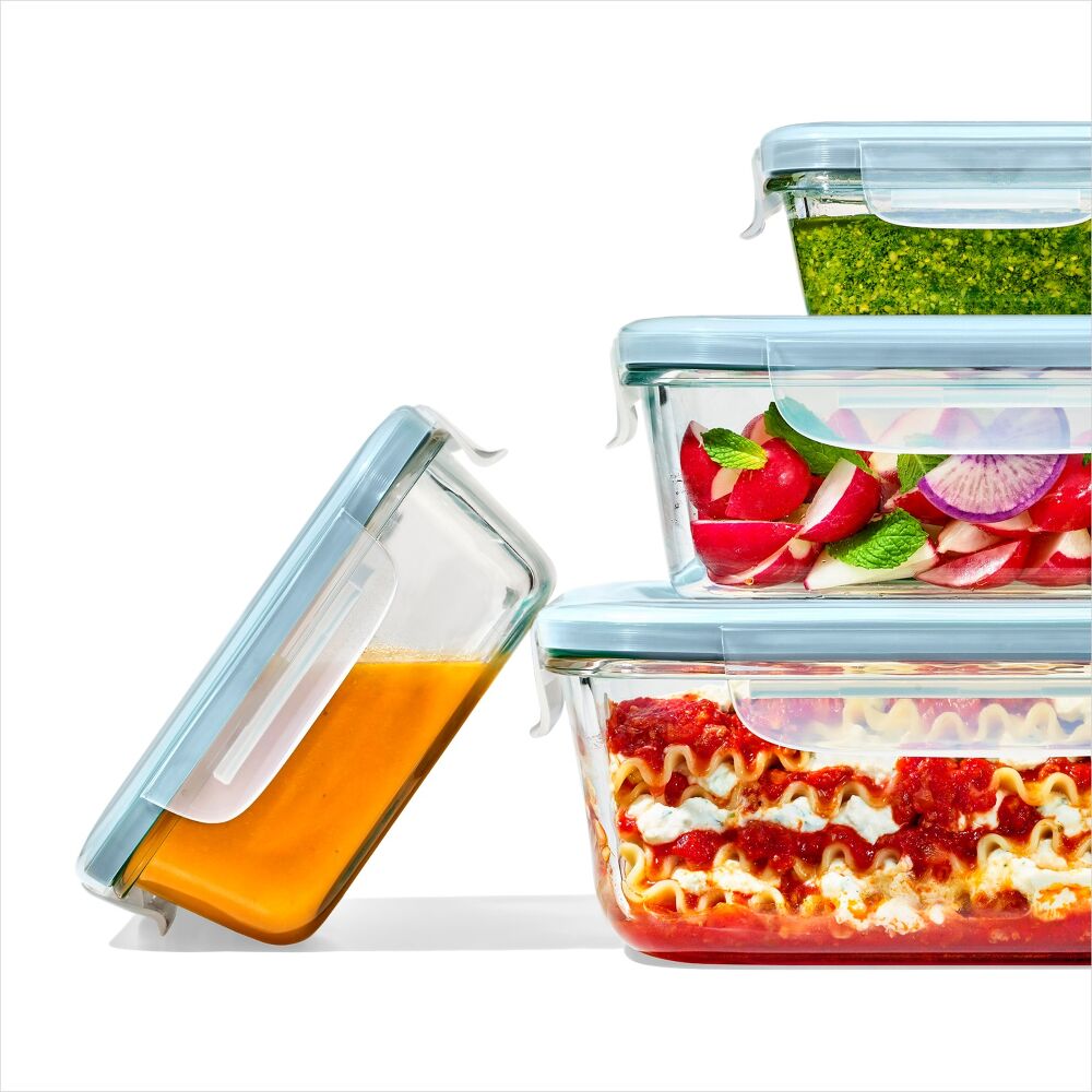 Smart Seal 1.6-Cup Glass Rectangle Container - Arctic Blue K8