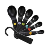 7 Piece Plastic Measuring Spoons - Black E1